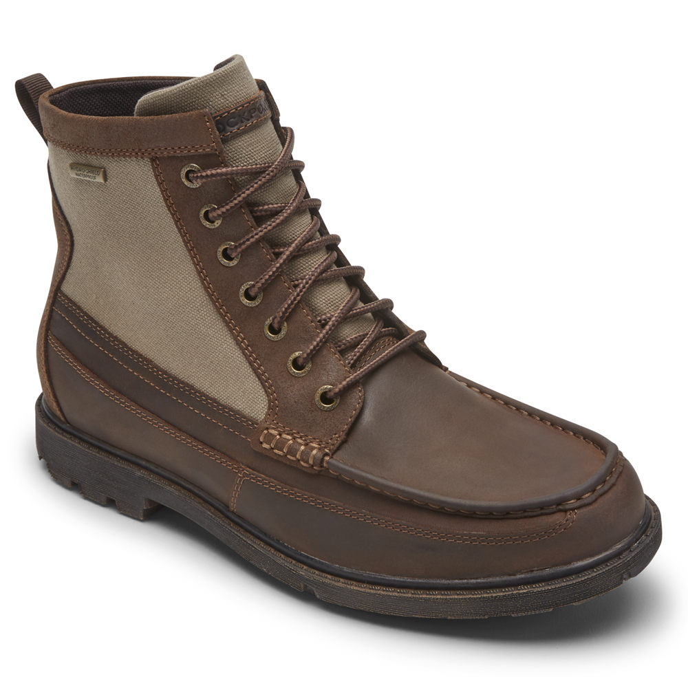 Rockport Mens Boots Brown - Storm Surge High Moc Waterproof - UK 237-TSNPGY